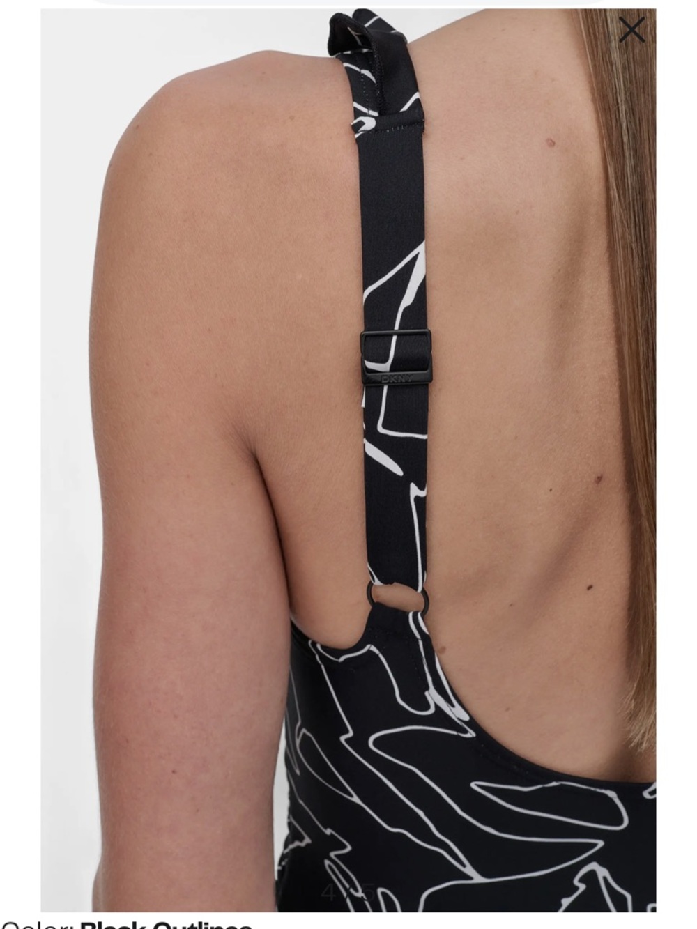 DKNY Ruffle Plunge Neck One Piece Swimsuit - Picture 15 of 16